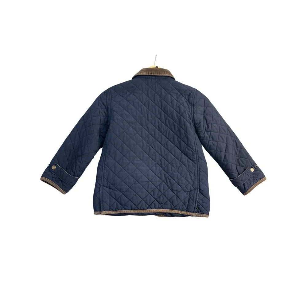 Polo Ralph Lauren Kids Navy Quilted Barn Jacket Corduroy Trim Blue Coat Size 7